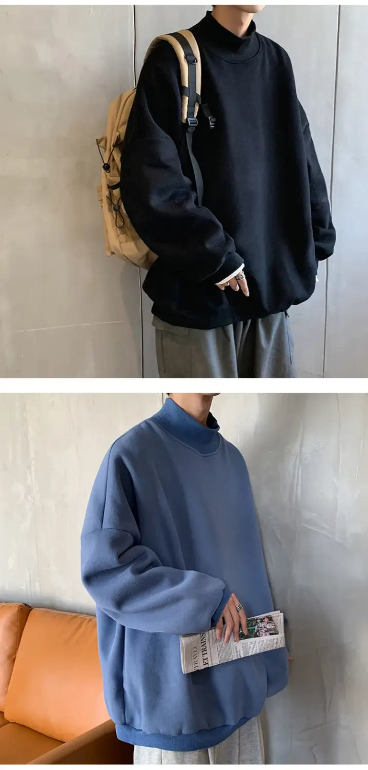 Korean Fashion Stand-up Collar Pastel Sweatshirt