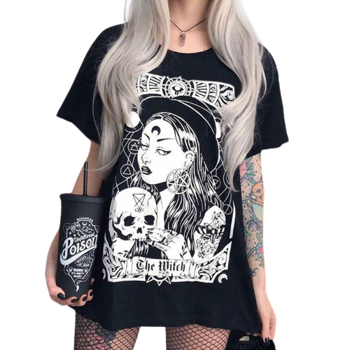 Gothic Punk Loose Shirt - T-Shirt