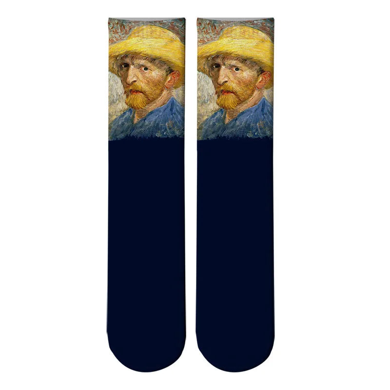 Monet's Starry Night Art Oil Painting Socks Comfortable