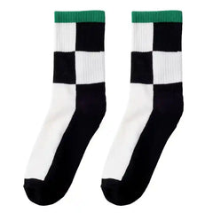 Hip Hop Style Cotton Socks With Geometric Smiley Face Design