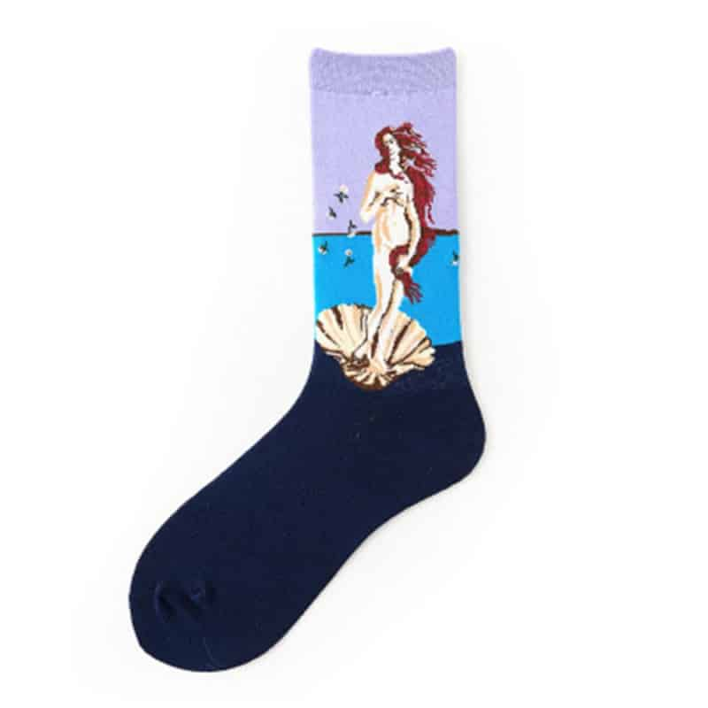 Waves Mona Lisa Mid Leg Tube Happy Socks