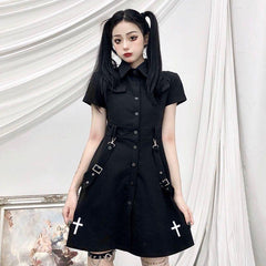 Grunge Gothic Cross Skirt Dress