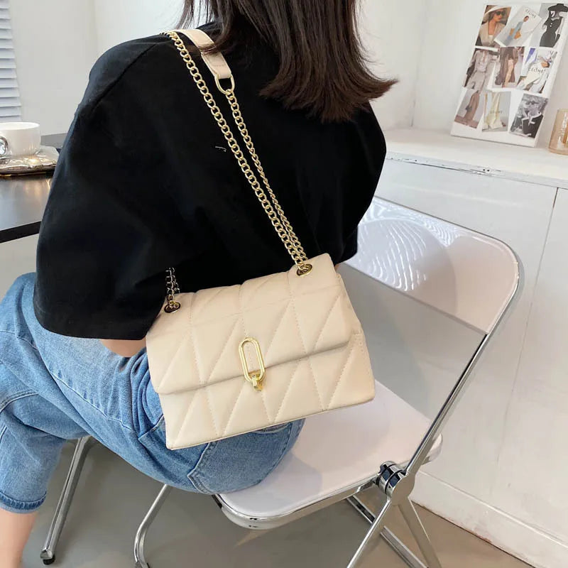 PU Flap Crossbody Shoulder Handbags Chain Bag