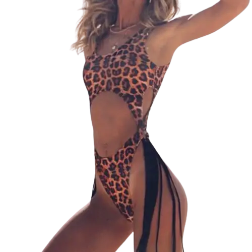 Animal Print Leopard High Cut Swimsuit