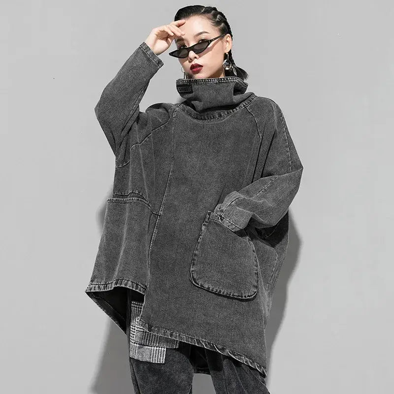 Grey Demin Loose Fit Oversize