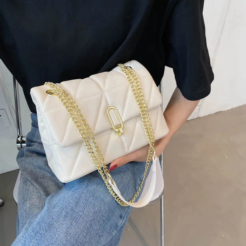 PU Flap Crossbody Shoulder Handbags Chain Bag