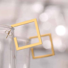 Geometric Stainless Steel Square Hoop Earrings