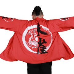 Dragon and Kanji Symbols 3/4 Sleeve Kimono - KIMONO