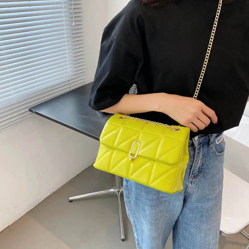 PU Flap Crossbody Shoulder Handbags Chain Bag