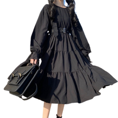 Black Gothic Long Sleeve Dress - S
