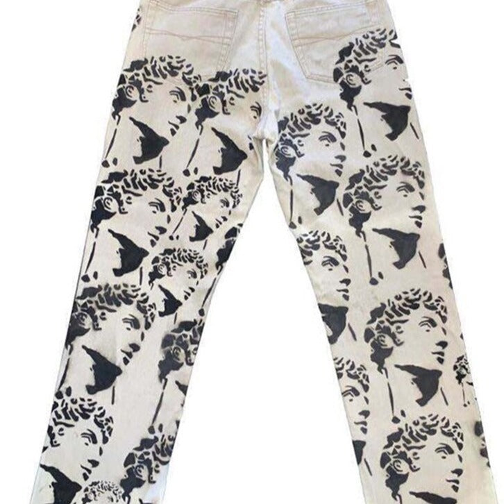 Statue Printed Pants - White / S
