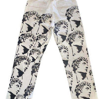 Thumbnail for Statue Printed Pants - White / S