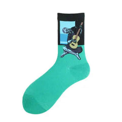 Waves Mona Lisa Mid Leg Tube Happy Socks