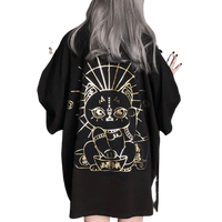 Thumbnail for Gothic Lucky Cat Oversize T-shirt - T-Shirt