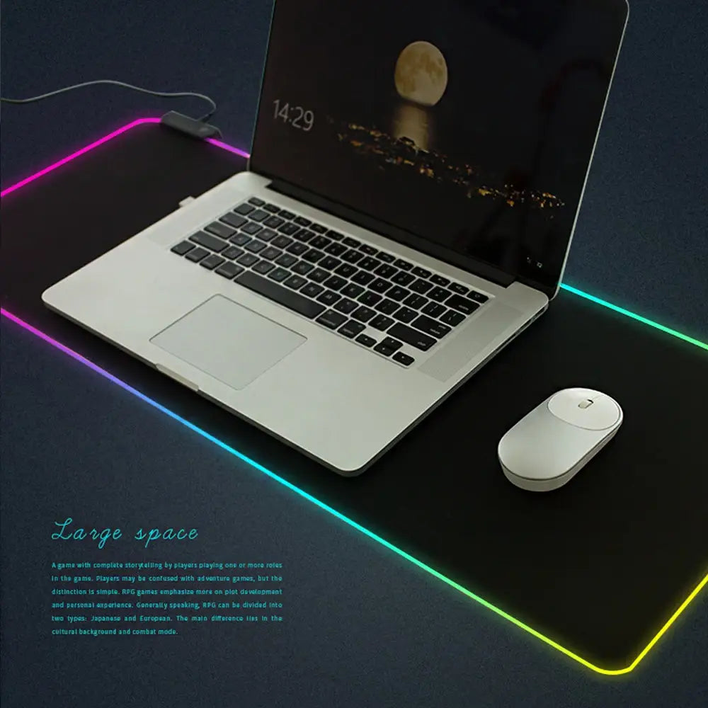 LED super large shiny mouse pad