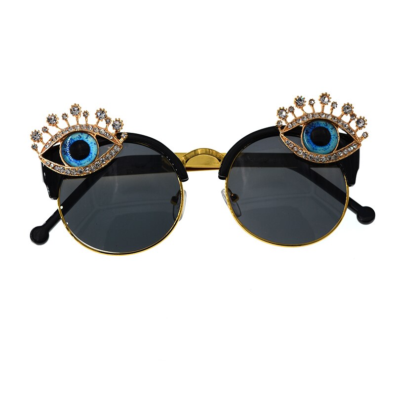 Decorative Eyes Sunglasses - Black / One Size