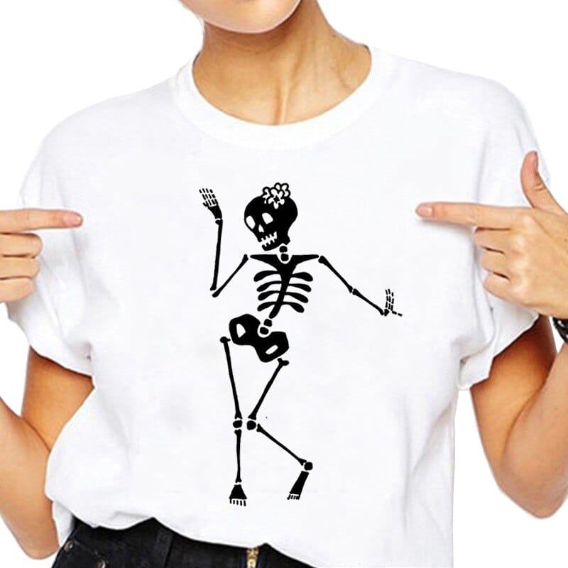 Skeletttanz-T-Shirt im Gothic-Stil