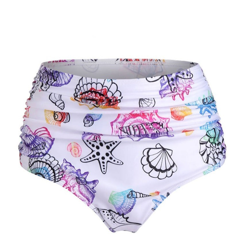 Shell and Starfish Print Tie-Dye Bikini Set - Swimwear