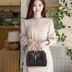 PU Zipper Shoulder Crossbody Top Handle Bag