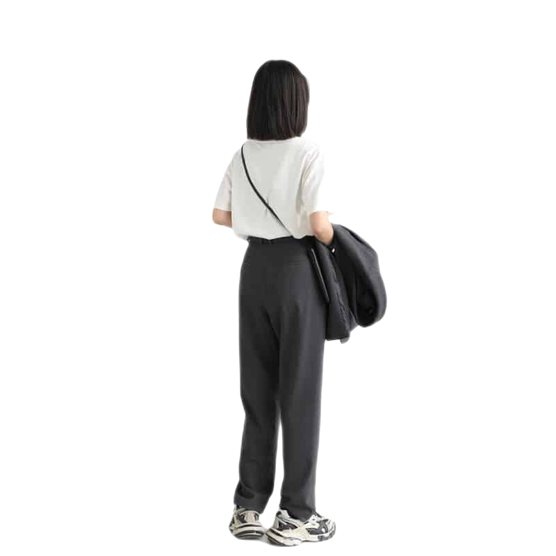 Twill Suit Wide Leg Straight Trousers Pants