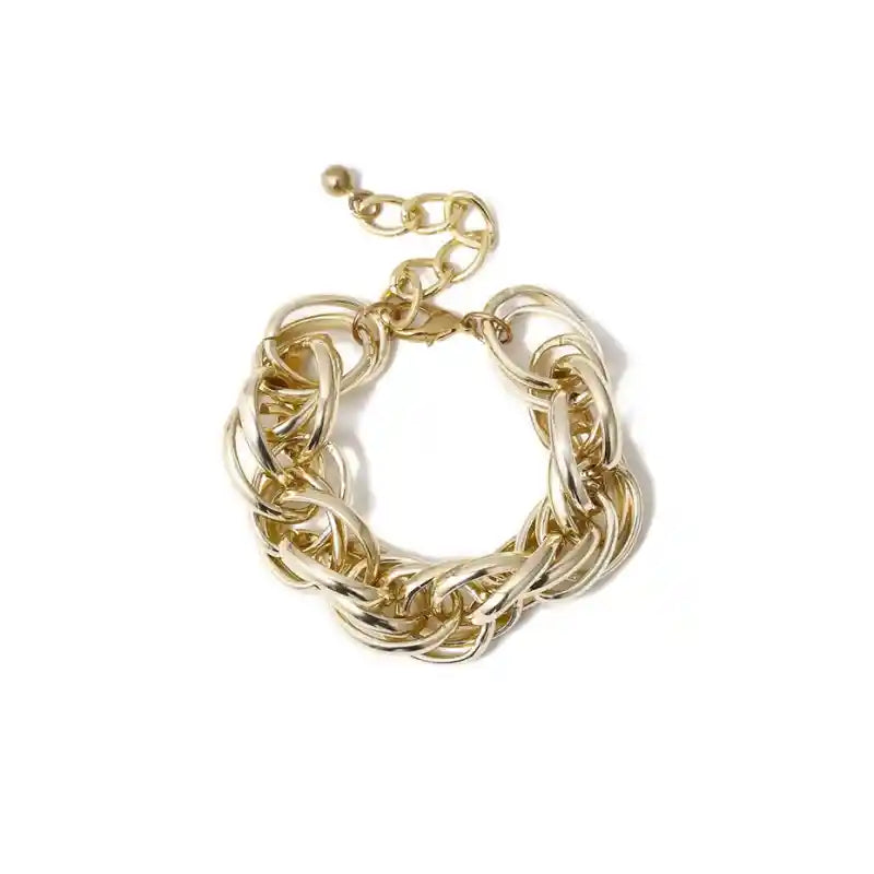 Thick Braided Bracelets Gold Color