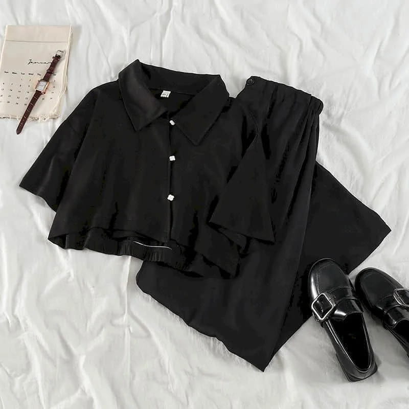 Two-Piece Set Korean Style Shirt & Pants