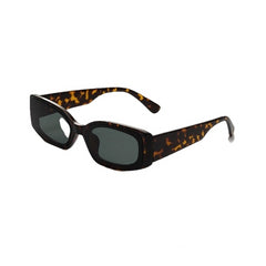 Retro Rectangular Sunglasses - Leopard