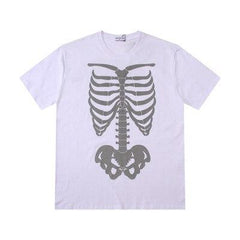  Skeleton Bone Glow Print T-Shirt
