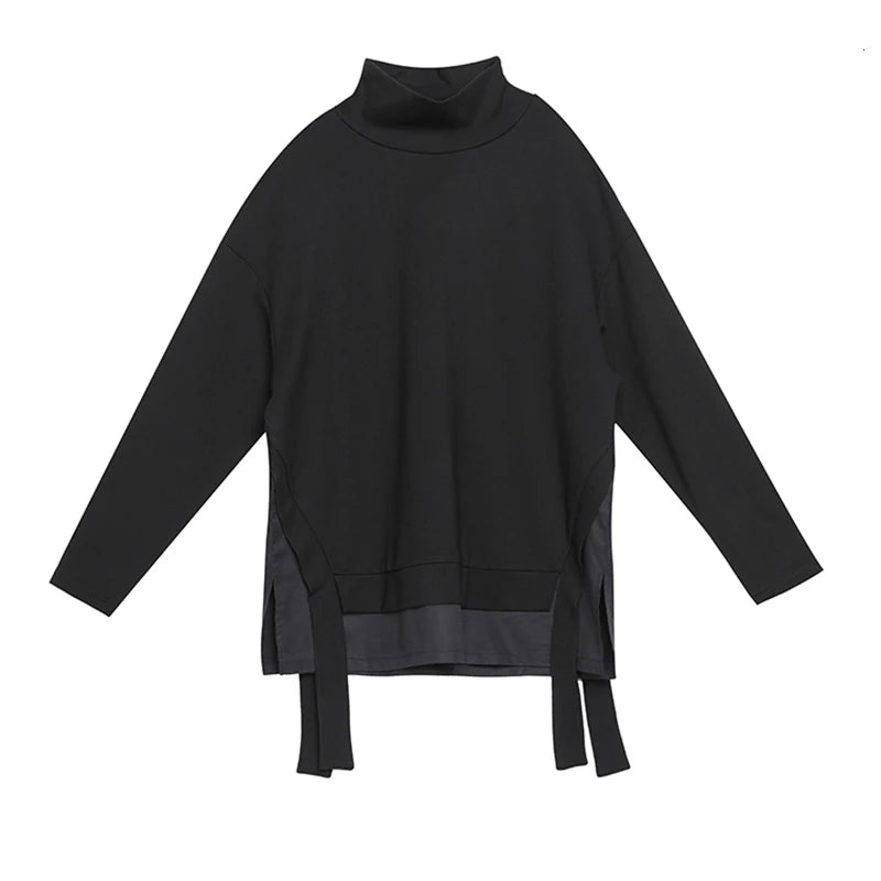 Asymmetrical Turtleneck Oversized Sweatshirt