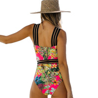 Thumbnail for Floral Printed Padded One Piece Swimsuit - Swimsuits