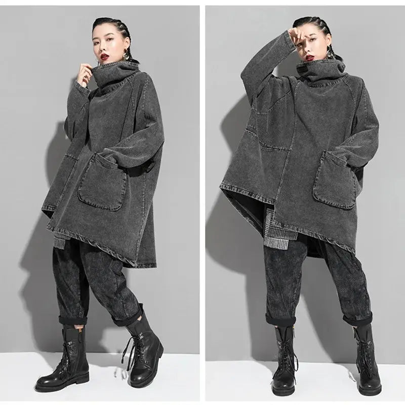 Grey Demin Loose Fit Oversize