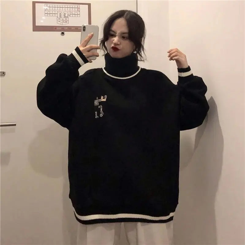 Soccer Korean Style Turtle Neck Sweater