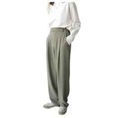 Twill Suit Wide Leg Straight Trousers Pants