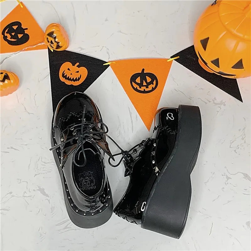 Bat Gothic Style Harajuku Dark Goth Punk Platform