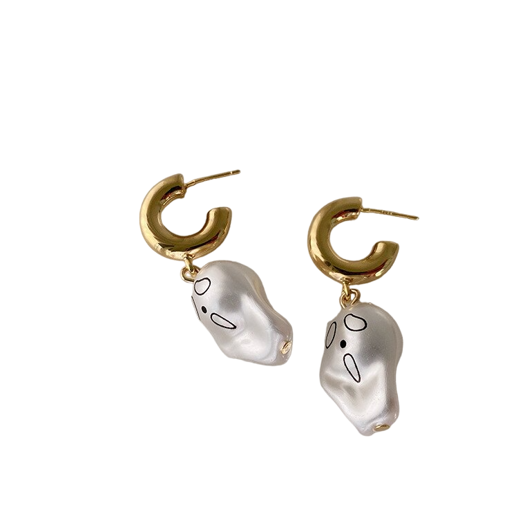 Fresh Pearl Earrings - White-Moon