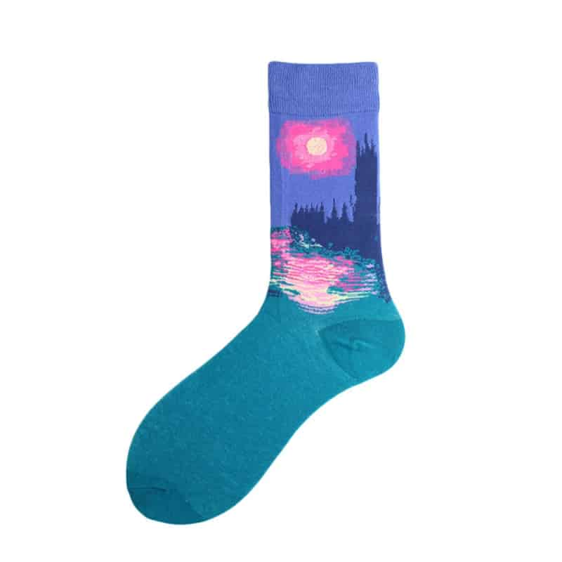 Waves Mona Lisa Mid Leg Tube Happy Socks