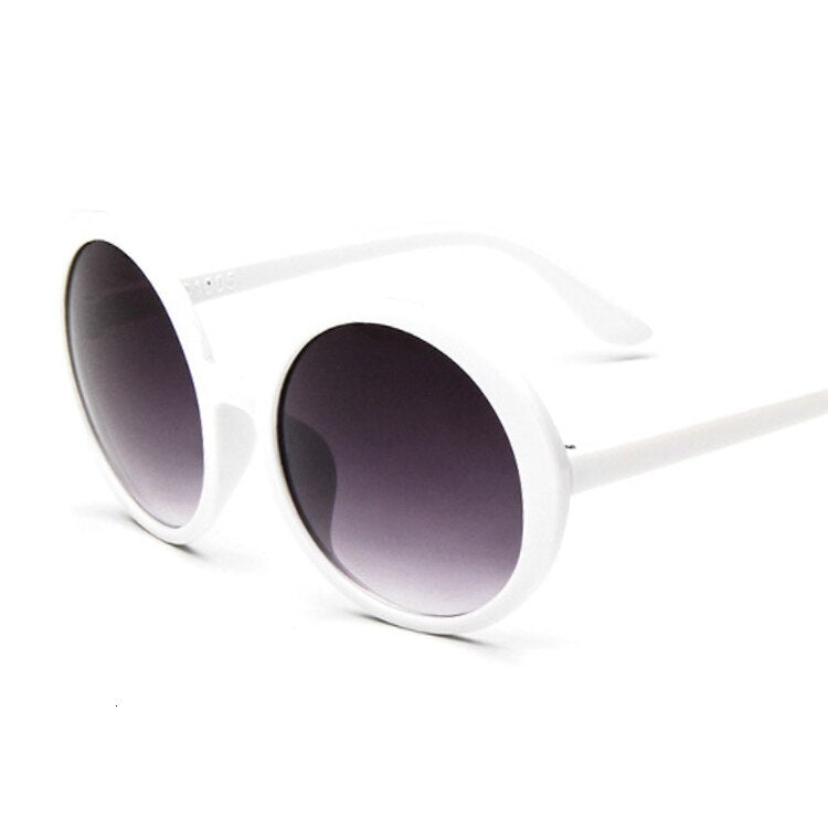 Vintage Oversize Colorful Round Sunglasses - White / One