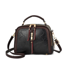 PU Zipper Shoulder Crossbody Top Handle Bag