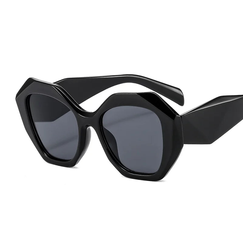 Hexagon Retro Oversized Gradient Sunglasses