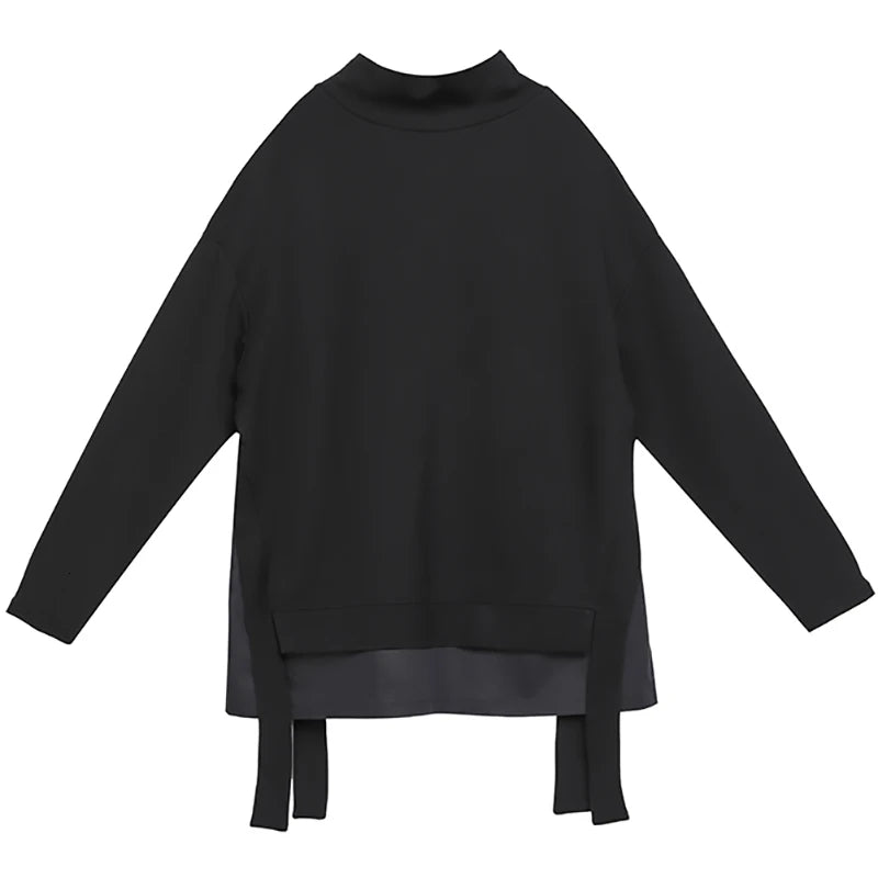 Asymmetrical Turtleneck Oversized Sweatshirt