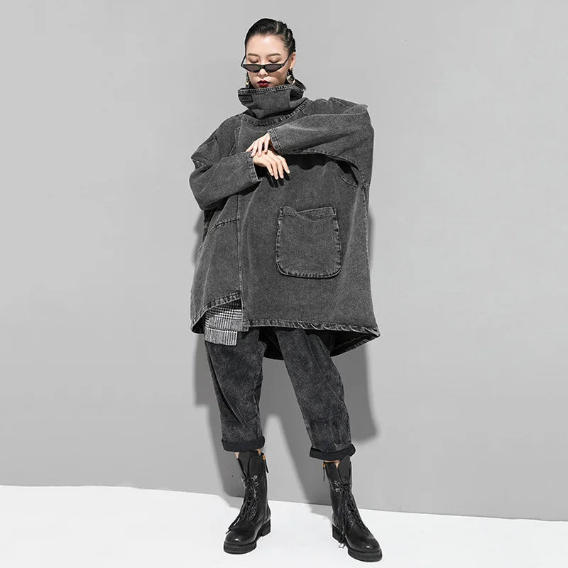 Grey Demin Loose Fit Oversize