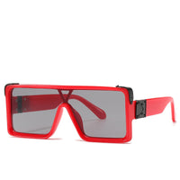 Thumbnail for One Piece Square Sunglasses - Red-Black
