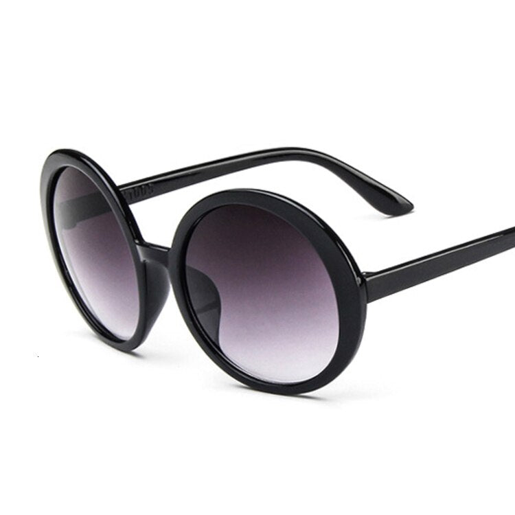 Vintage Oversize Colorful Round Sunglasses - Black / One