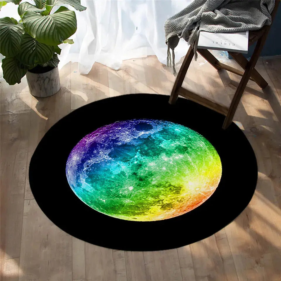 Aesthetic Planet Earth Round Carpet