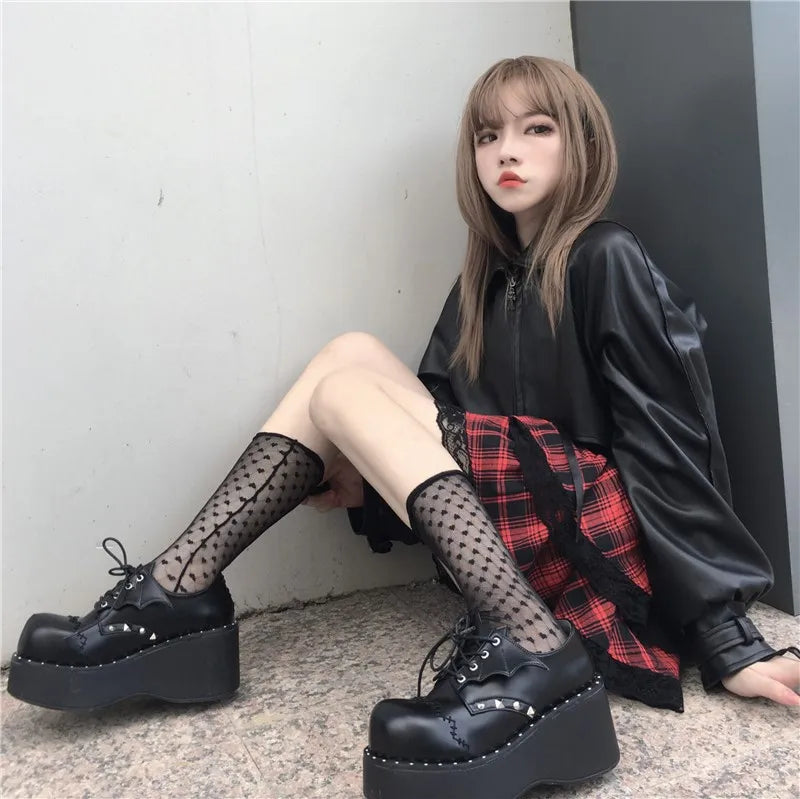 Bat Gothic Style Harajuku Dark Goth Punk Platform