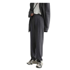 Twill Suit Wide Leg Straight Trousers Pants