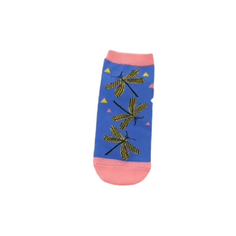 Colorful Animated Butterfly Beetle Warm Ankle Socks