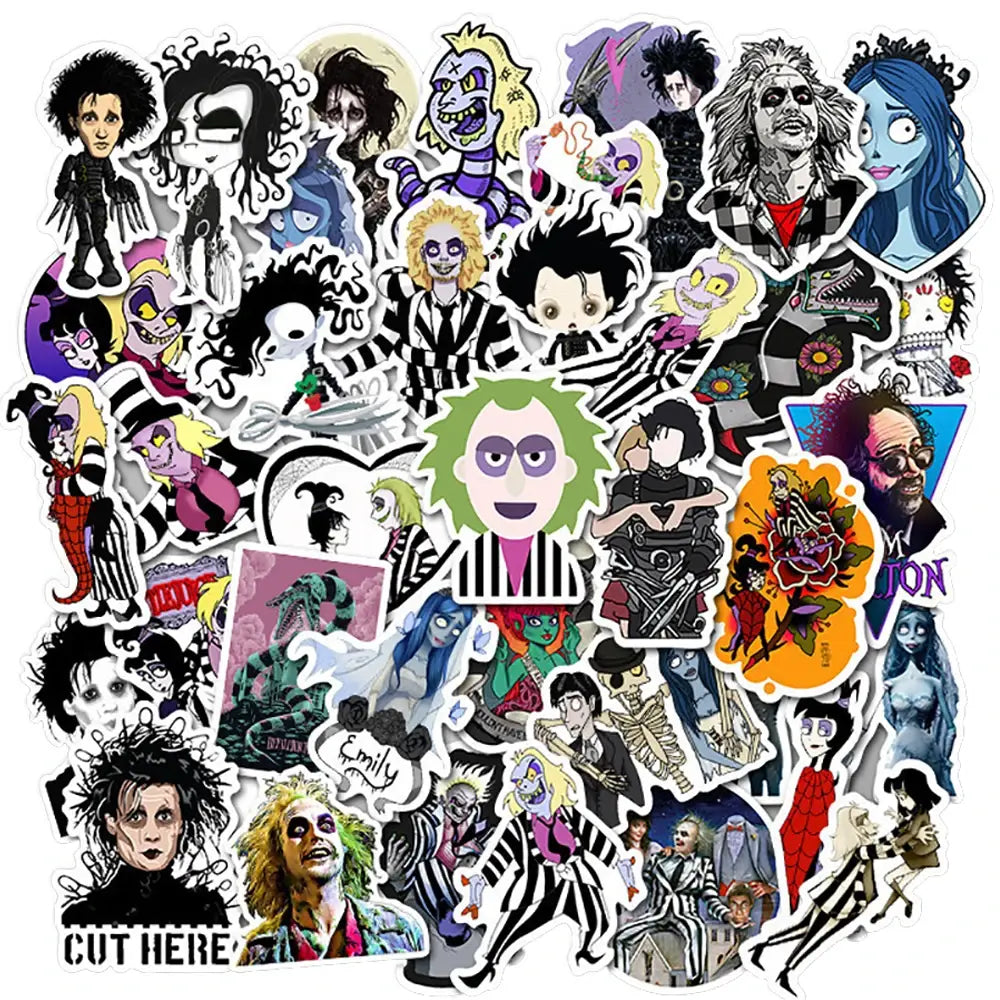 Tim Burton Classic Movie Stickers 50PCS Waterproof