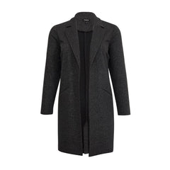 Solid Color Cardigan Suit Coat - Dark Gray / 2XL