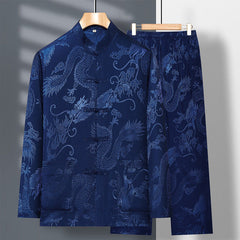 Spring And Summer Middle-aged And Elderly Tang Dress Long-sleeved Silk | Urban Wear Outsiders